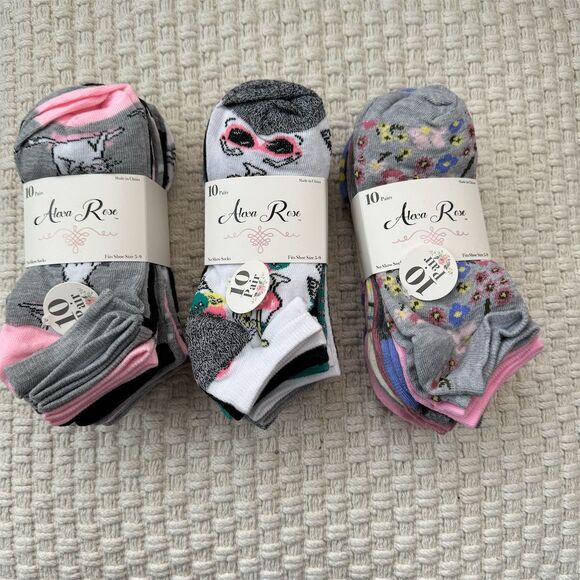 Alexa Women's Multicolor No-Show & Crew Socks 3-Pack 10 Pairs Each - Picture 1 of 6